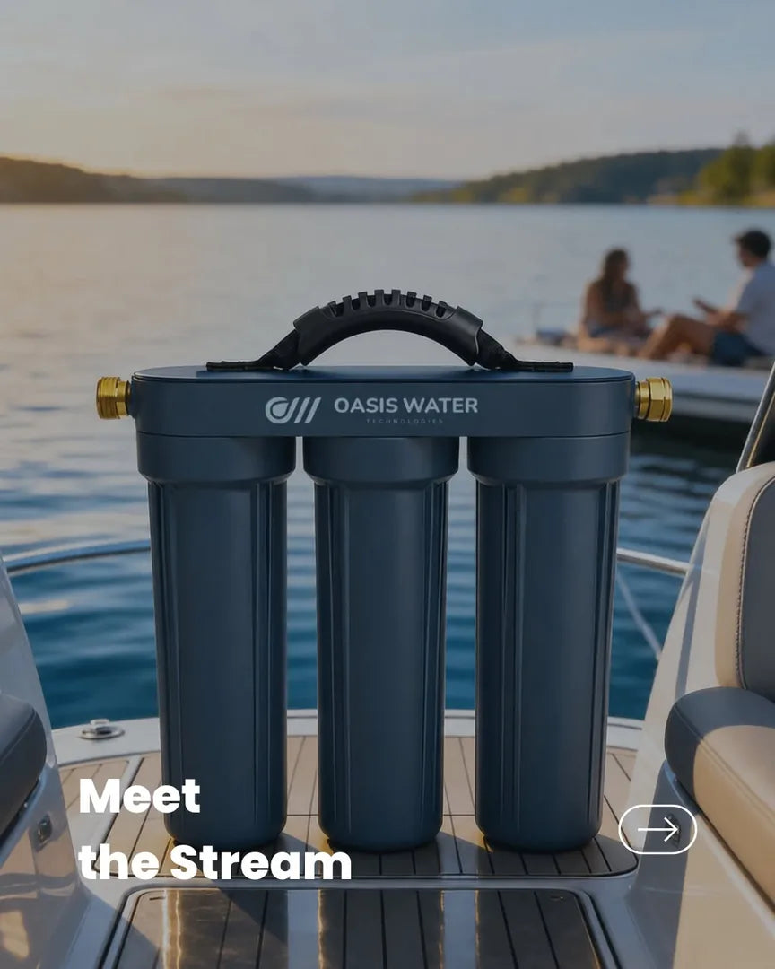 Oasis Water Technologies Instagram post: the Stream three stage filtration for RV and boat