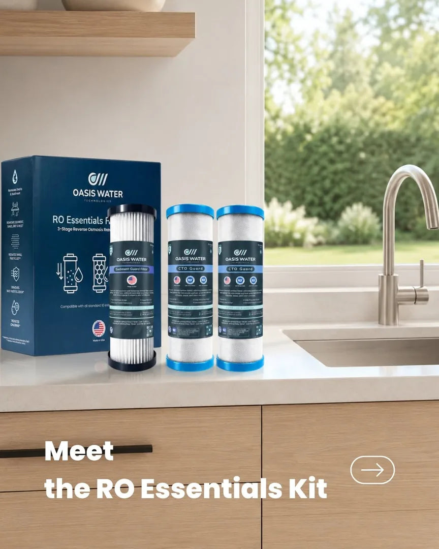 Oasis Water Technologies Instagram post: the RO Essentials Kit replacement filters